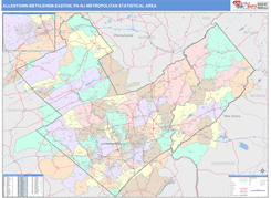 Allentown-Bethlehem-Easton Metro Area Digital Map Color Cast Style